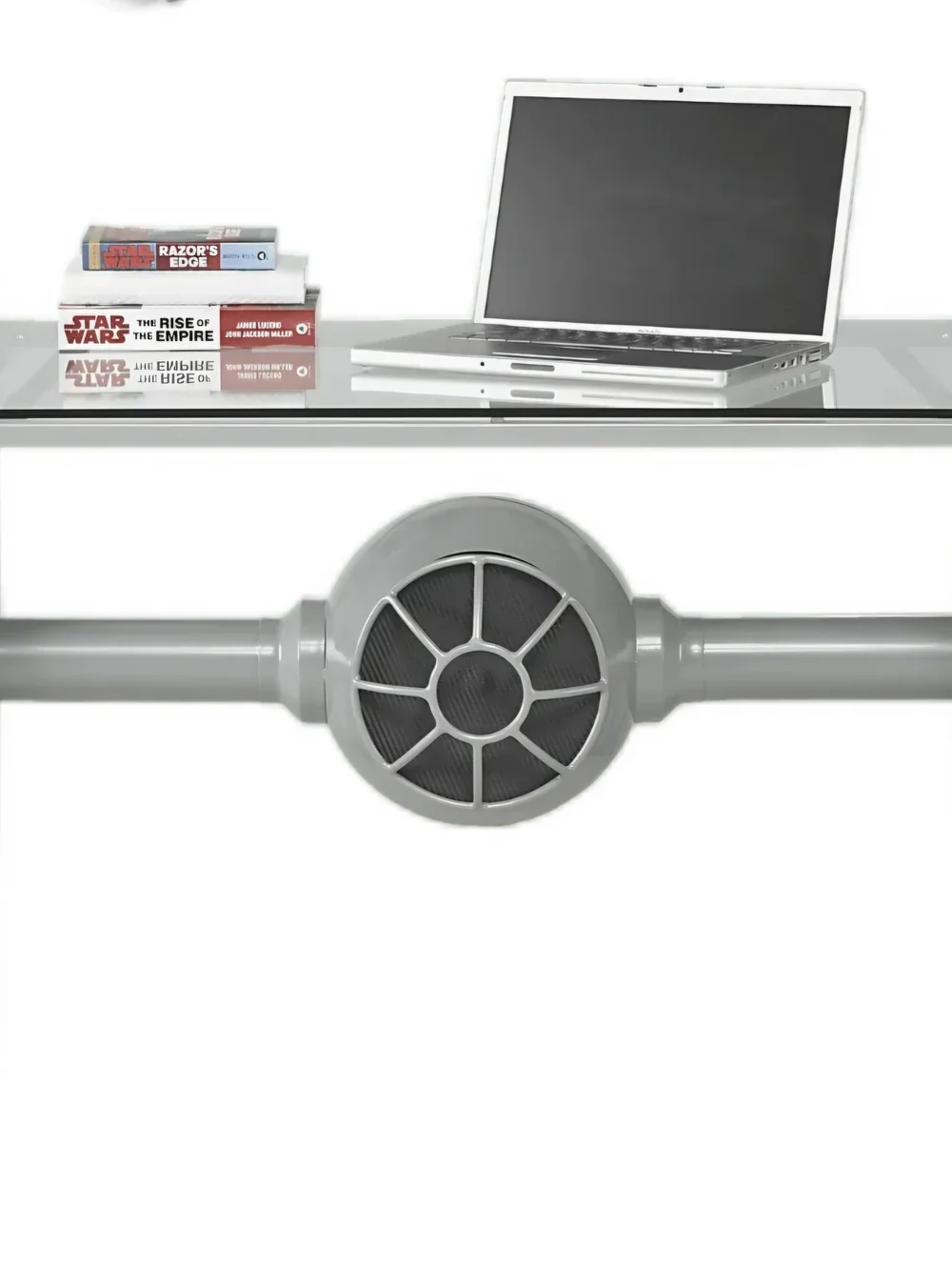RARE Discontinued Rooms 2 Go Kids Star Wars TIE FIGHTER Gray Desk Metal Glass